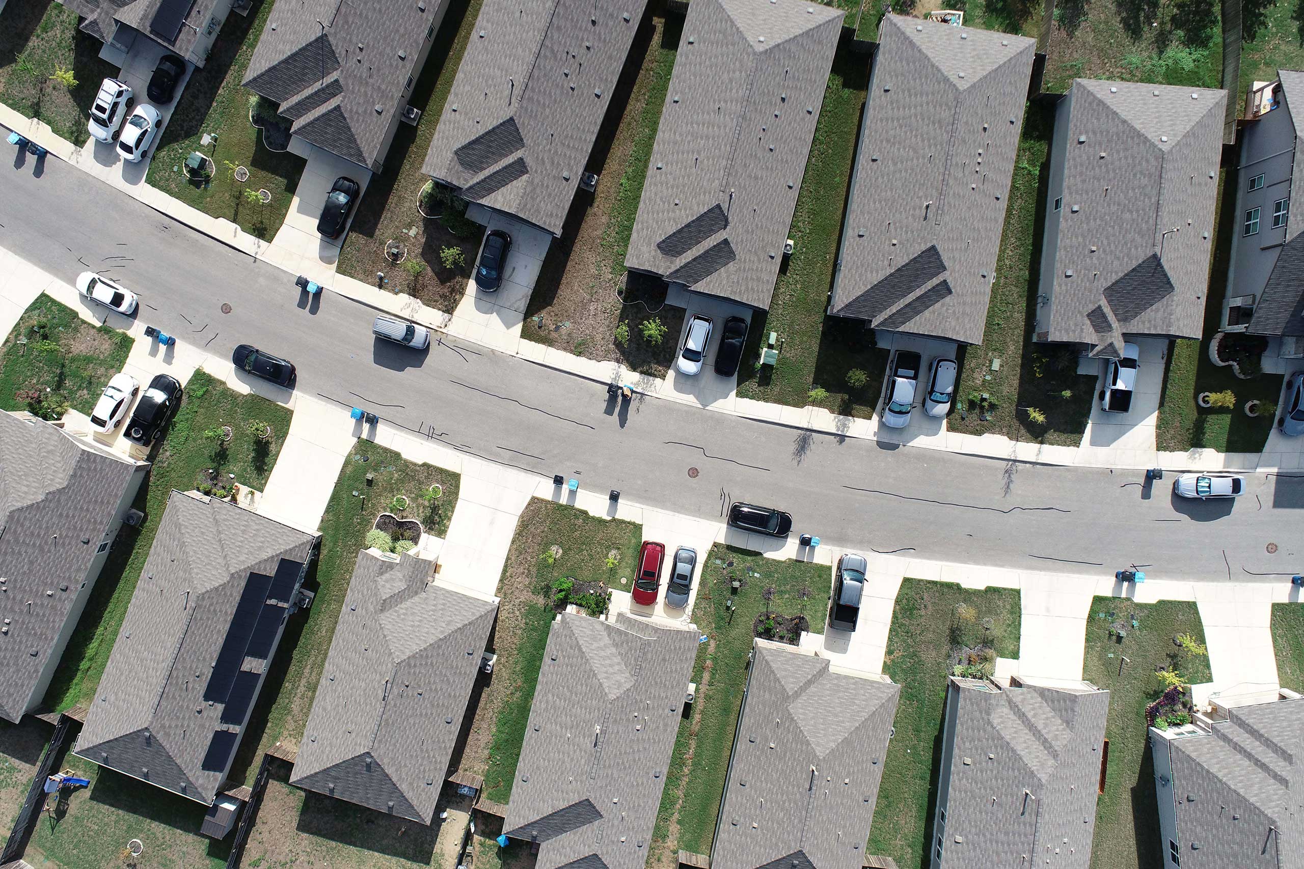 Aerial view of subdivision