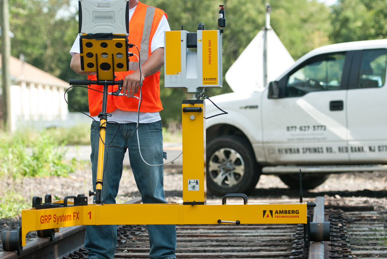 Amberg trolley on railroad