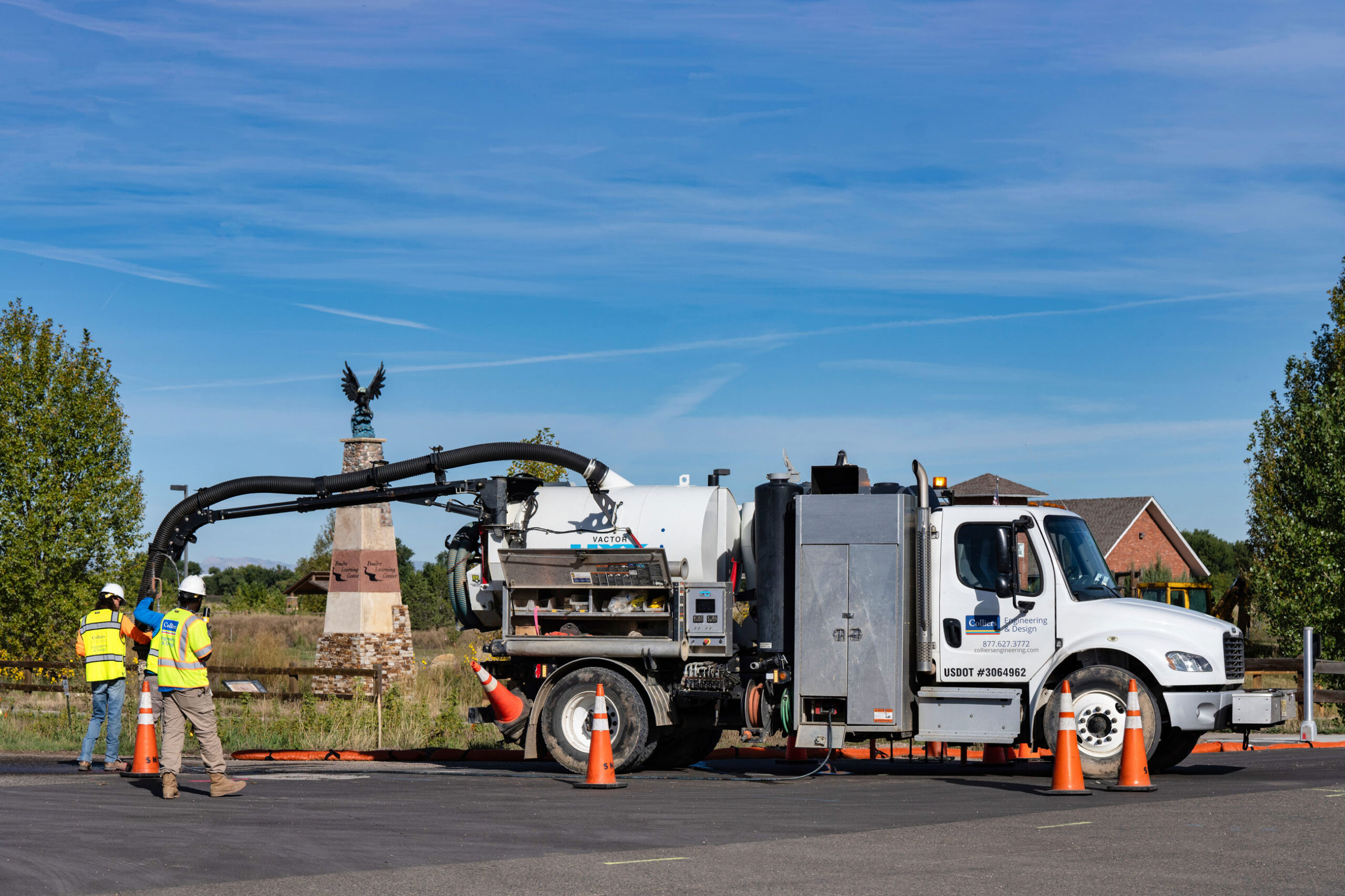 Colliers Engineering & Design SUE experts utilizing subsurface utility engineering vacuum truck