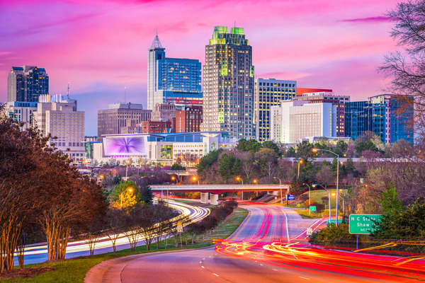 Raleigh, North Carolina, USA downtown city skyline.