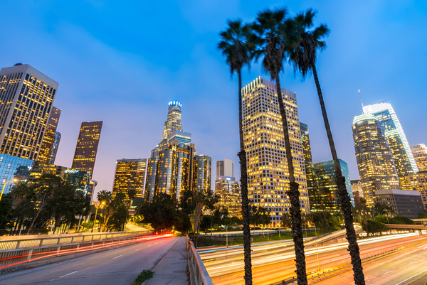 Los Angeles Downtown Sunset, LA California, USA