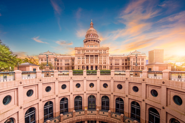 Texas state capitol building in Austin